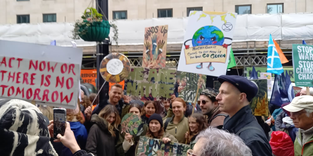People at a climate protest